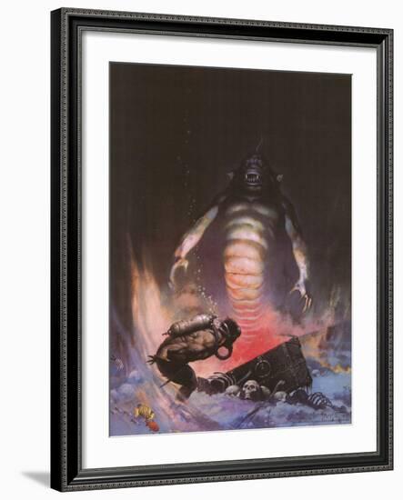 Sea Monster (cover art for Eerie #3 and Creepy #97)-Frank Frazetta-Framed Art Print