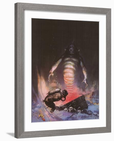 Sea Monster (cover art for Eerie #3 and Creepy #97)-Frank Frazetta-Framed Art Print