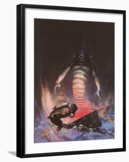 Sea Monster (cover art for Eerie #3 and Creepy #97)-Frank Frazetta-Framed Art Print