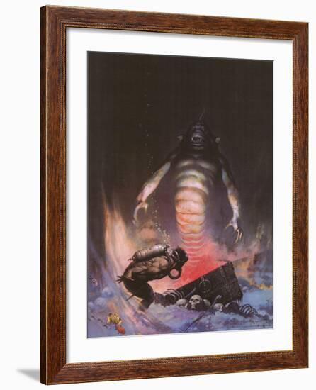 Sea Monster (cover art for Eerie #3 and Creepy #97)-Frank Frazetta-Framed Art Print