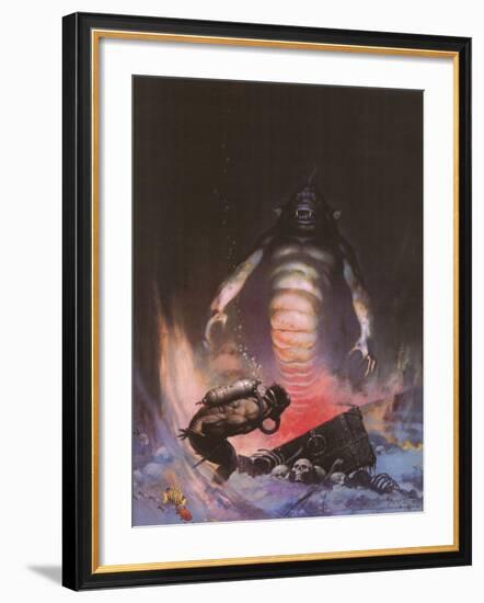 Sea Monster (cover art for Eerie #3 and Creepy #97)-Frank Frazetta-Framed Art Print