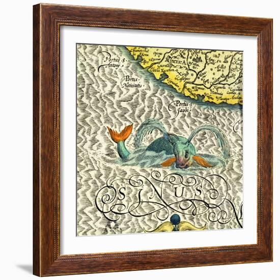 Sea monster, detail from Mercators Atlas, 1619-Dutch-Framed Giclee Print