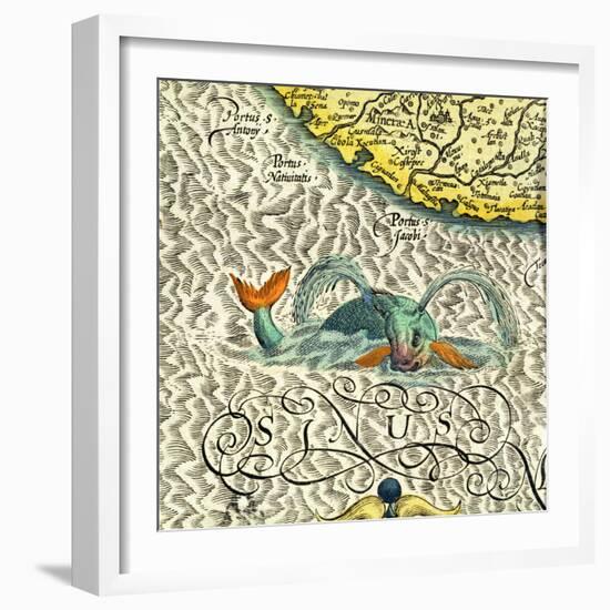 Sea monster, detail from Mercators Atlas, 1619-Dutch-Framed Giclee Print