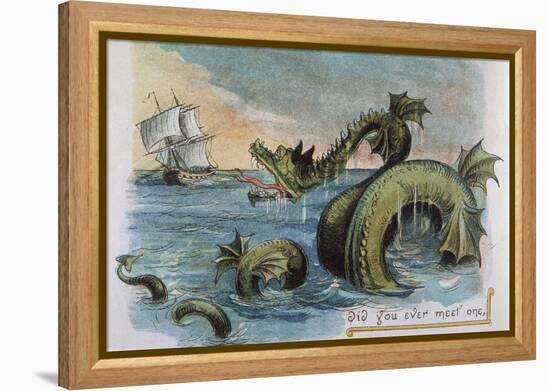 Sea Monster Looks at a Sailing Ship-R. Andre-Framed Premier Image Canvas