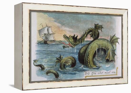 Sea Monster Looks at a Sailing Ship-R. Andre-Framed Premier Image Canvas