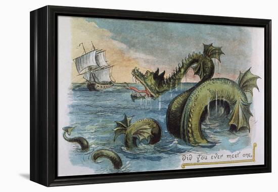 Sea Monster Looks at a Sailing Ship-R. Andre-Framed Premier Image Canvas