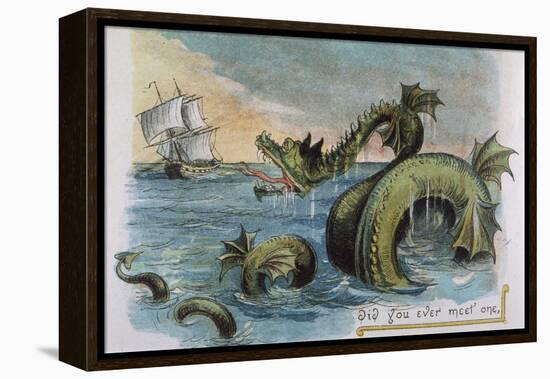 Sea Monster Looks at a Sailing Ship-R. Andre-Framed Premier Image Canvas