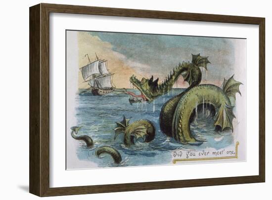 Sea Monster Looks at a Sailing Ship-R. Andre-Framed Photographic Print