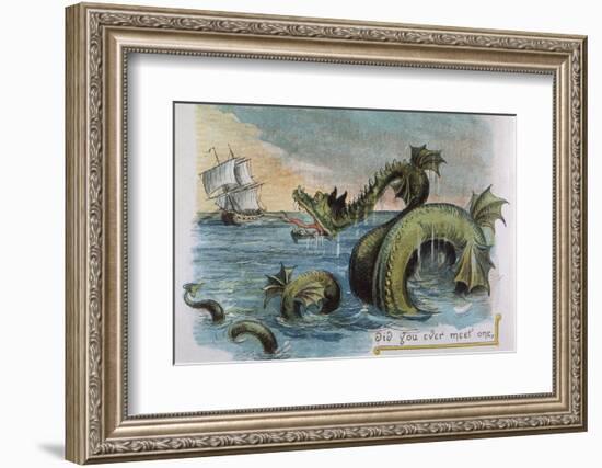 Sea Monster Looks at a Sailing Ship-R. Andre-Framed Photographic Print