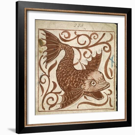 Sea Monster (W/C on Paper)-William De Morgan-Framed Giclee Print