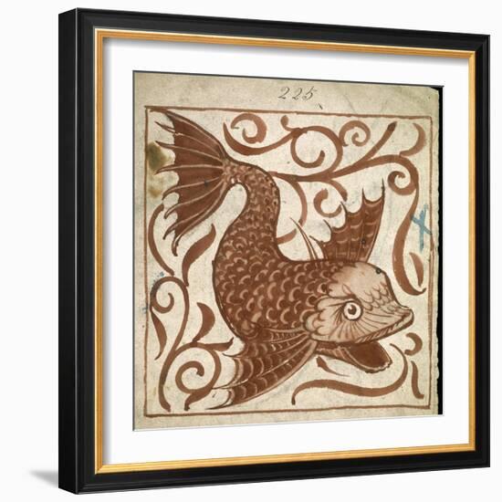 Sea Monster (W/C on Paper)-William De Morgan-Framed Giclee Print