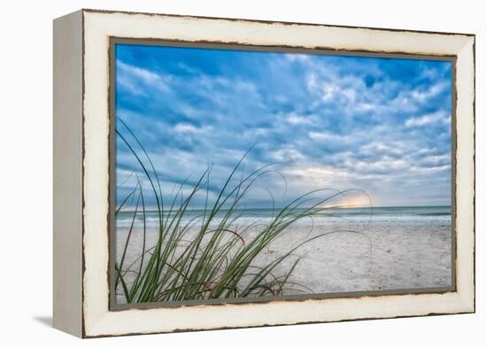 Sea Oat Curl of Sunset-Mary Lou Johnson-Framed Stretched Canvas