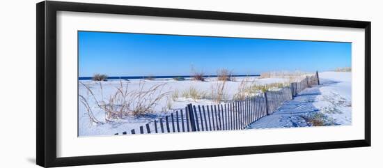 Sea Oats and Fence Along White Sand Beach at Santa Rosa Island Near Pensacola, Florida-null-Framed Photographic Print