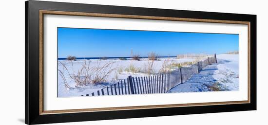 Sea Oats and Fence Along White Sand Beach at Santa Rosa Island Near Pensacola, Florida-null-Framed Photographic Print