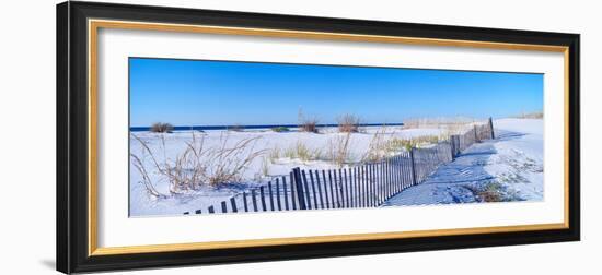 Sea Oats and Fence Along White Sand Beach at Santa Rosa Island Near Pensacola, Florida-null-Framed Photographic Print