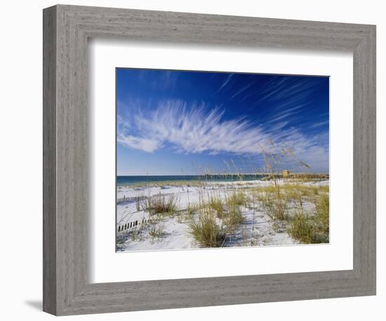 Sea Oats and White Sand Dunes-James Randklev-Framed Photographic Print