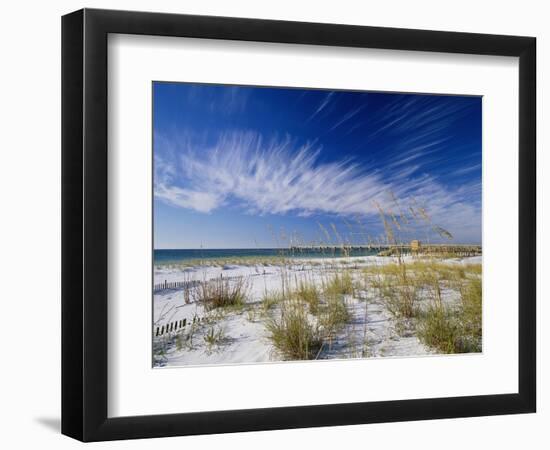 Sea Oats and White Sand Dunes-James Randklev-Framed Photographic Print