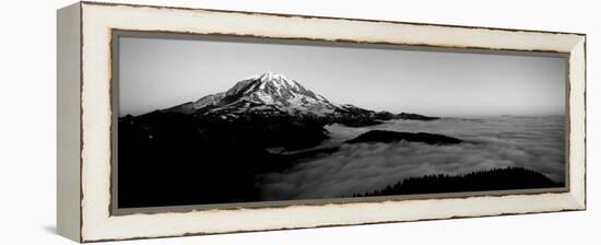 Sea of Clouds with Mountains in the Background, Mt Rainier, Pierce County, Washington State, USA-null-Framed Premier Image Canvas