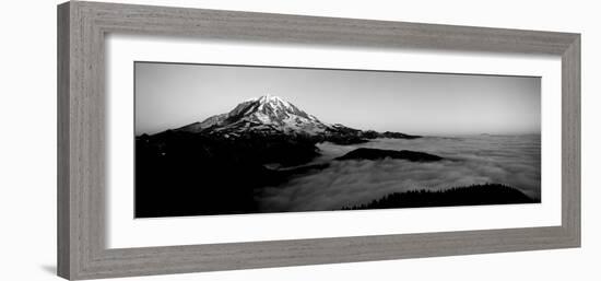 Sea of Clouds with Mountains in the Background, Mt Rainier, Pierce County, Washington State, USA-null-Framed Photographic Print