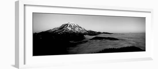 Sea of Clouds with Mountains in the Background, Mt Rainier, Pierce County, Washington State, USA-null-Framed Photographic Print