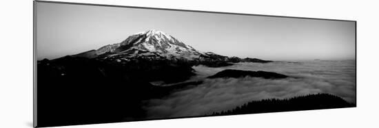 Sea of Clouds with Mountains in the Background, Mt Rainier, Pierce County, Washington State, USA-null-Mounted Photographic Print