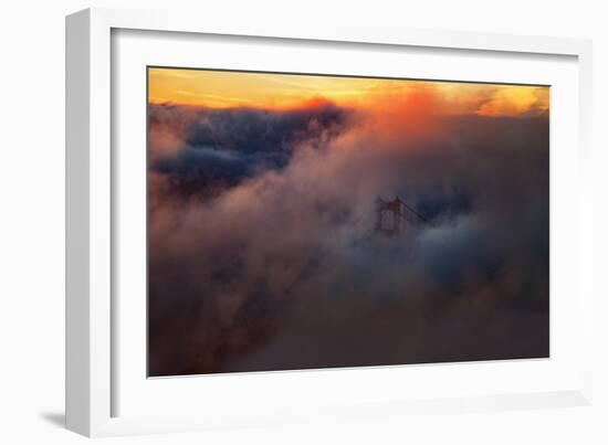 Sea Of Fog Golden Ethereal Heavenly Fog Bridge Adrift San Francisco Bay-Vincent James-Framed Photographic Print