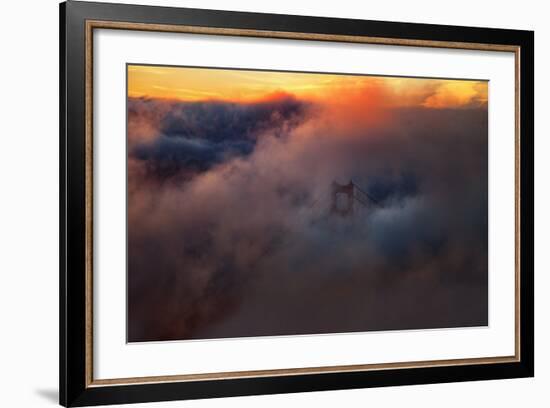 Sea Of Fog Golden Ethereal Heavenly Fog Bridge Adrift San Francisco Bay-Vincent James-Framed Photographic Print