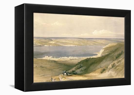 Sea of Galilee or Genezareth, Looking Towards Bashan, April 21st 1839, Pub. 1842-David Roberts-Framed Premier Image Canvas