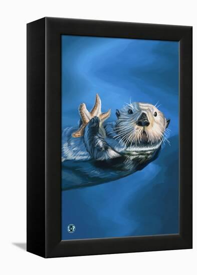 Sea Otter-Lantern Press-Framed Stretched Canvas