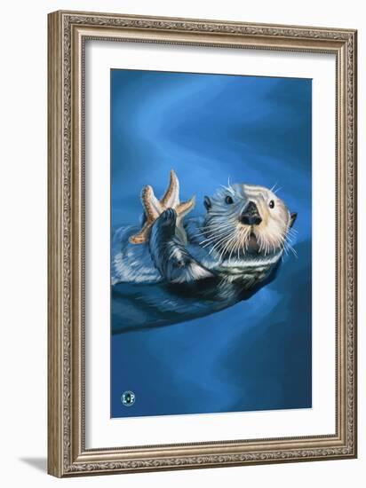 Sea Otter-Lantern Press-Framed Art Print