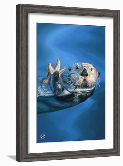 Sea Otter-Lantern Press-Framed Art Print