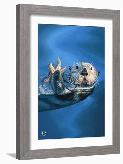Sea Otter-Lantern Press-Framed Art Print