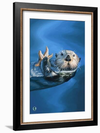 Sea Otter-Lantern Press-Framed Art Print