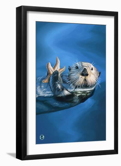 Sea Otter-Lantern Press-Framed Art Print