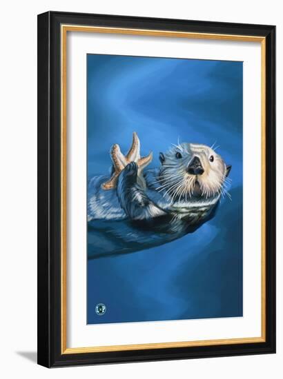 Sea Otter-Lantern Press-Framed Art Print