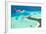 Sea Plane Flying above Maldives Islands-Jag_cz-Framed Photographic Print