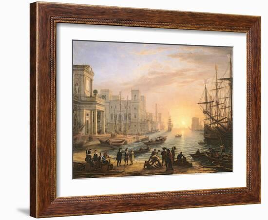 Sea Port at Sunset, 1639-Claude Lorraine-Framed Giclee Print