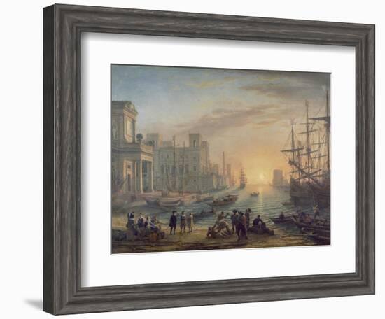 Sea Port at Sunset, 1639-Claude Lorraine-Framed Giclee Print