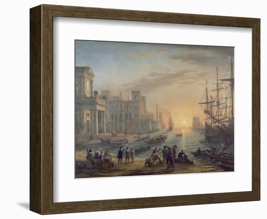 Sea Port at Sunset, 1639-Claude Lorraine-Framed Giclee Print