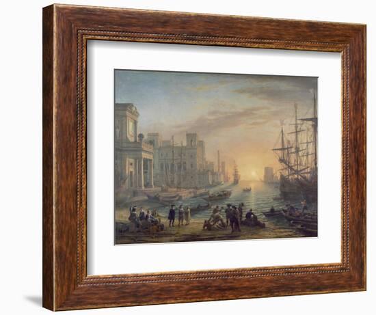 Sea Port at Sunset, 1639-Claude Lorraine-Framed Giclee Print