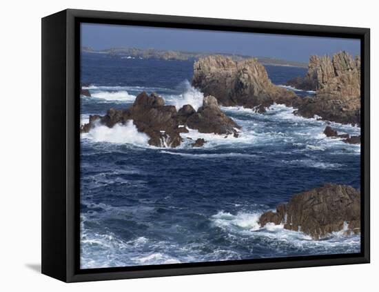 Sea Pounding Rocks on the Coast on the Cote Sauvage on Ouessant Island, Brittany, France, Europe-Thouvenin Guy-Framed Premier Image Canvas