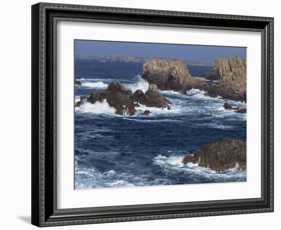 Sea Pounding Rocks on the Coast on the Cote Sauvage on Ouessant Island, Brittany, France, Europe-Thouvenin Guy-Framed Photographic Print