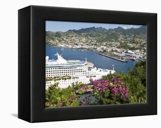 Sea Princess in Kingstown Harbour, St. Vincent, St. Vincent and the Grenadines, Windward Islands-Michael DeFreitas-Framed Premier Image Canvas