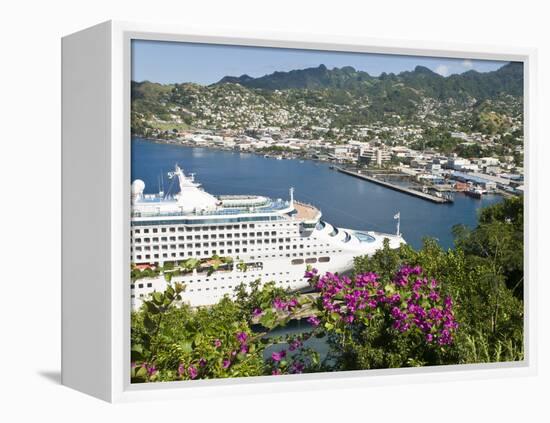 Sea Princess in Kingstown Harbour, St. Vincent, St. Vincent and the Grenadines, Windward Islands-Michael DeFreitas-Framed Premier Image Canvas