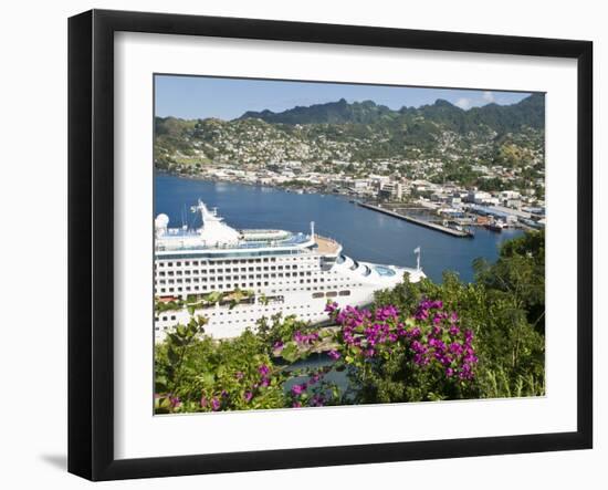 Sea Princess in Kingstown Harbour, St. Vincent, St. Vincent and the Grenadines, Windward Islands-Michael DeFreitas-Framed Photographic Print