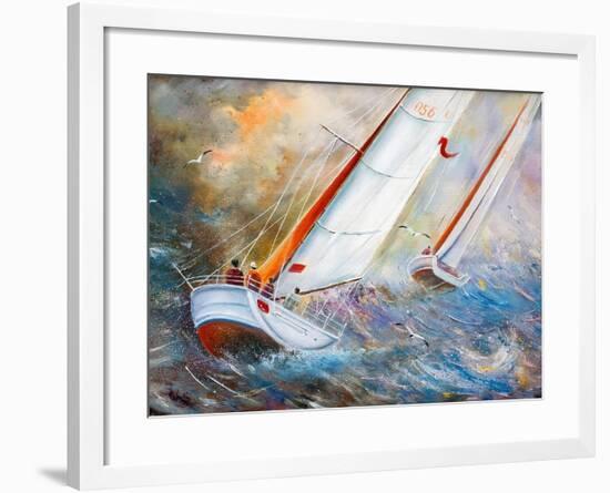 Sea Regatta At A Gale-balaikin2009-Framed Art Print