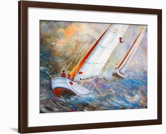 Sea Regatta At A Gale-balaikin2009-Framed Art Print