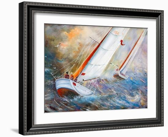 Sea Regatta At A Gale-balaikin2009-Framed Art Print