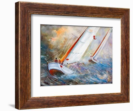 Sea Regatta At A Gale-balaikin2009-Framed Art Print