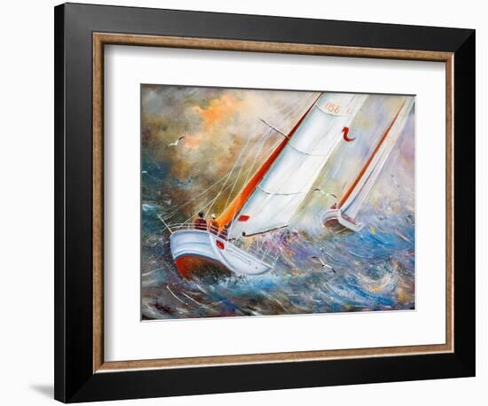 Sea Regatta At A Gale-balaikin2009-Framed Art Print